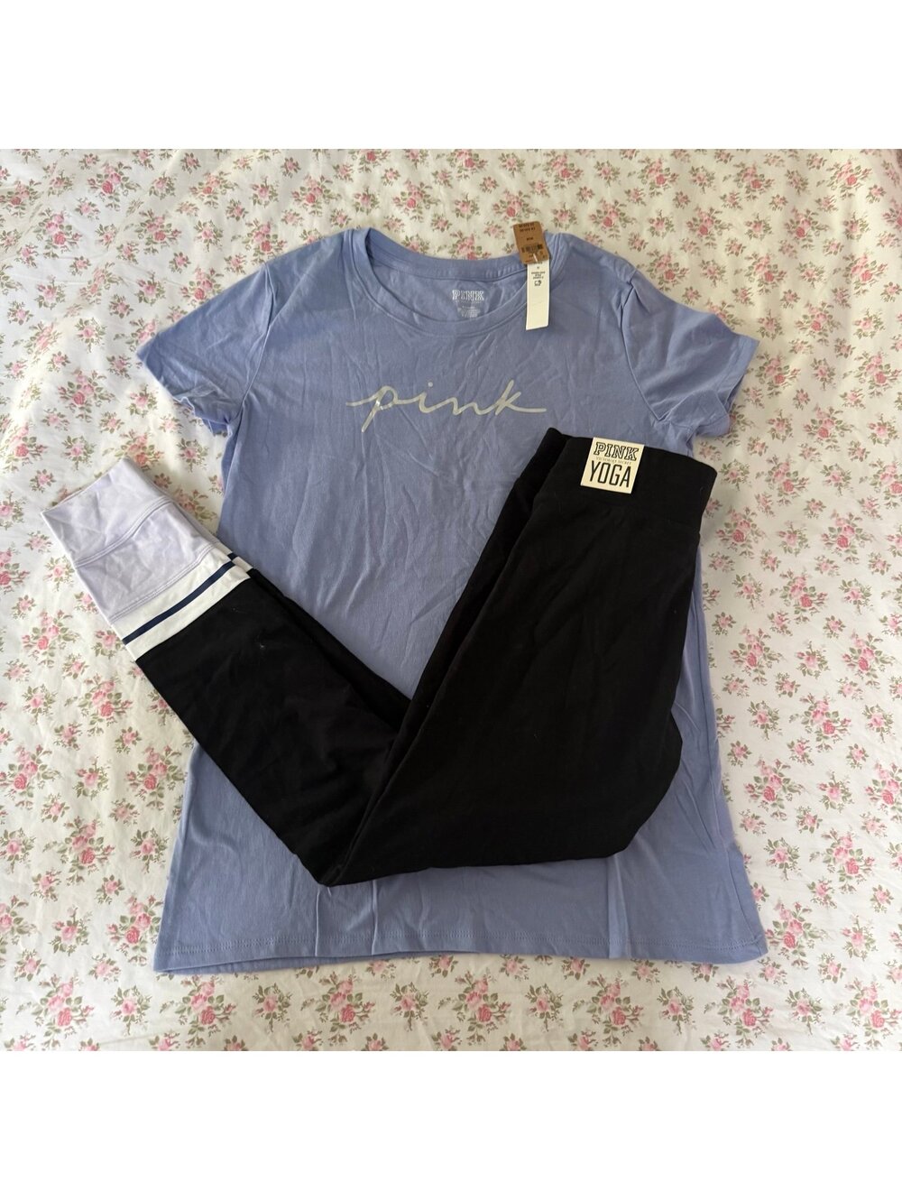 Pink Victoria’s Secret top and leggings set